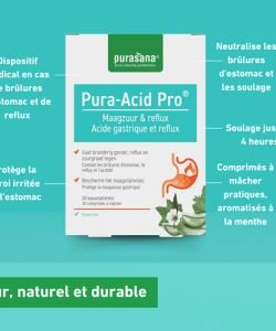 Pura-Acid Pro - Brûlures d'estomac, 20 comprimés
